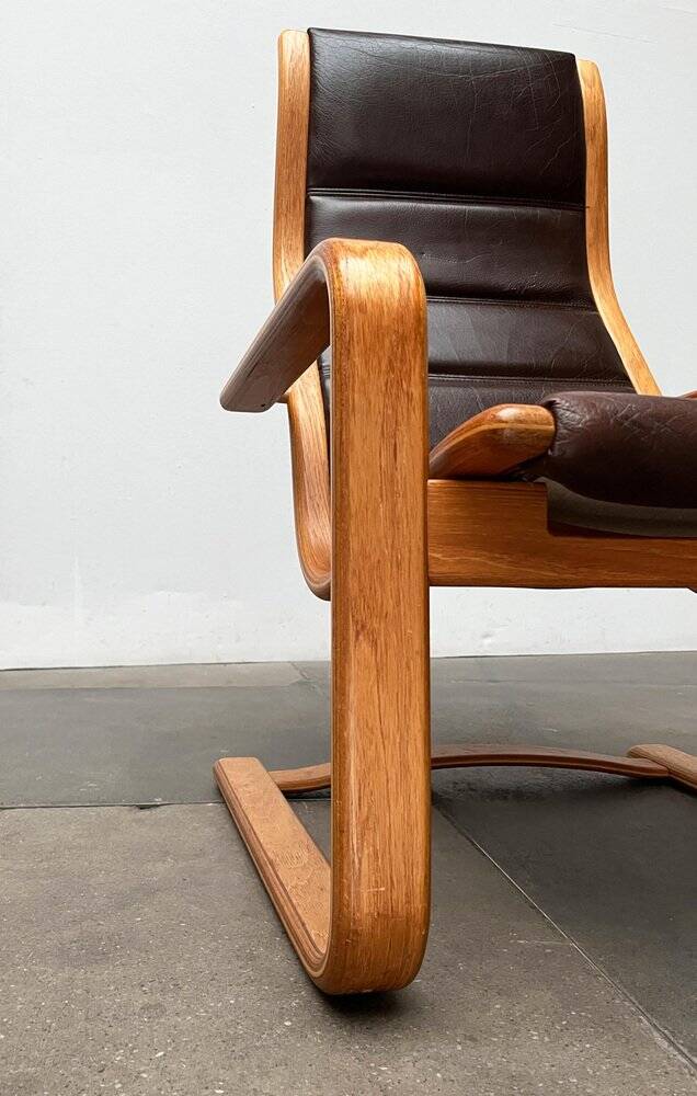 Vintage Swedish armchair model Lamello in beech by Yngve Ekström for Swedese, 1970s.