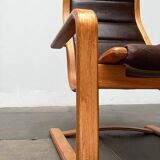 Vintage Swedish armchair model Lamello in beech by Yngve Ekström for Swedese, 1970s.