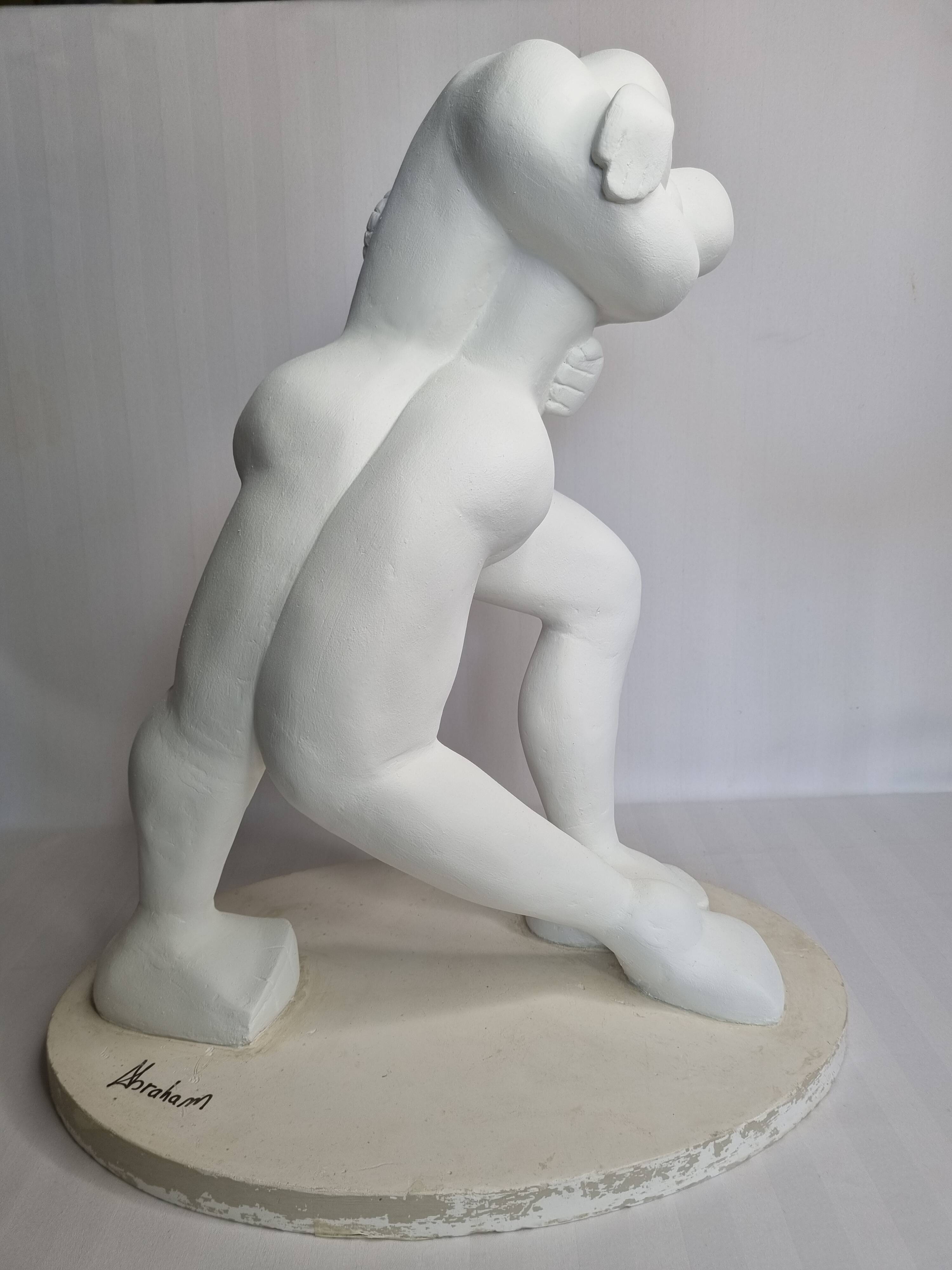 Original sculpture The Embrace signed Françoise Abraham patinated plaster 46 cm
