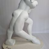 Original sculpture The Embrace signed Françoise Abraham patinated plaster 46 cm