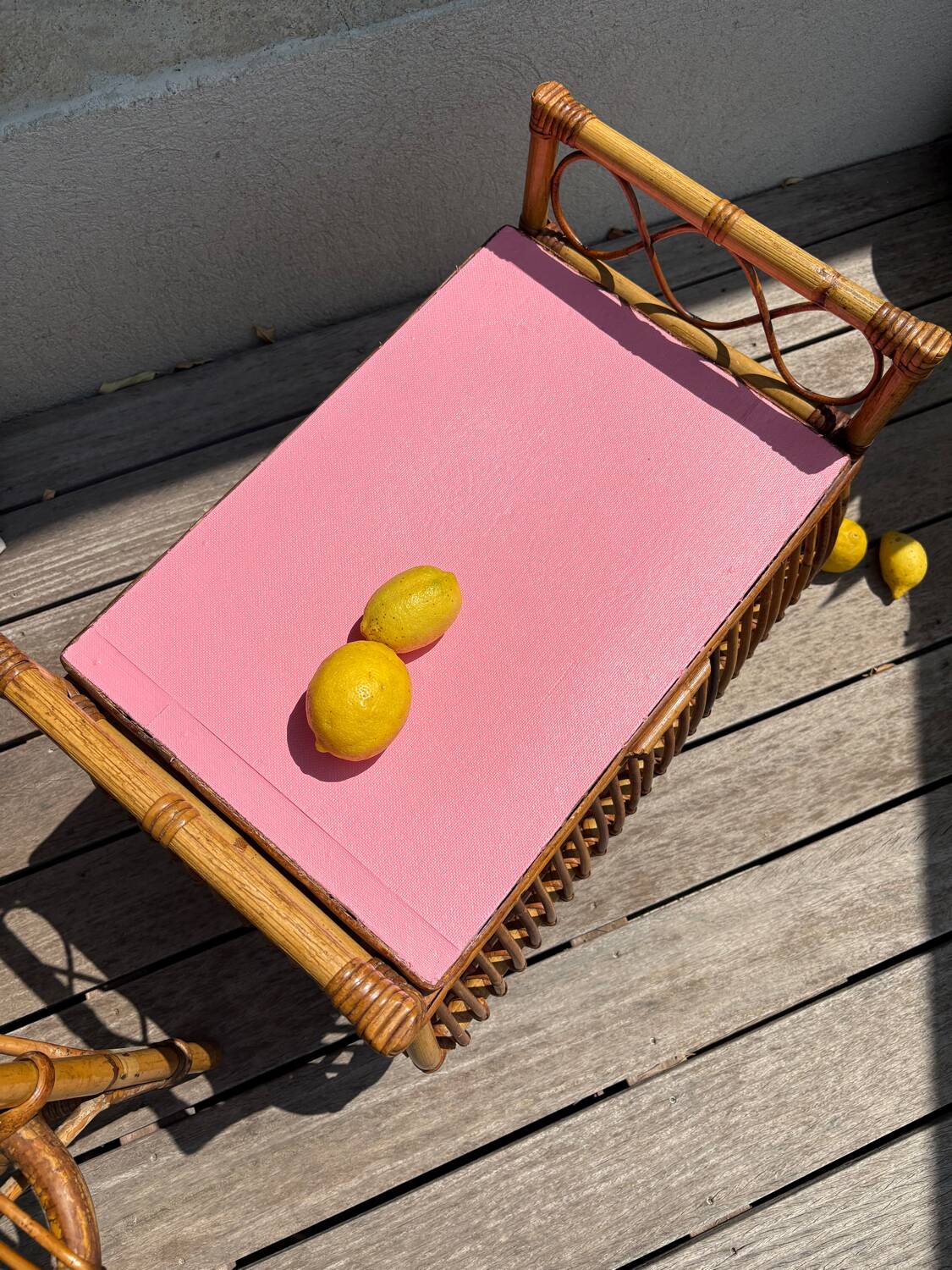 Coffre rotin vintage