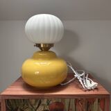 Vintage pleated globe bedside lamp