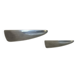 Pair of vintage wall lights, cast aluminum, France, 1980