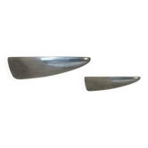 Pair of vintage wall lights, cast aluminum, France, 1980