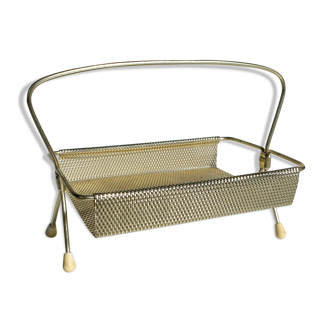 Panier vintage métal doré années 1950/60