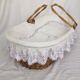 Bassinet in rattan, his mattress, pillow and bed linens