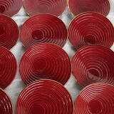 12 vintage red and gold dessert plates