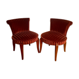 Pair of vintage velvet armchairs from the 80s