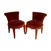 Pair of vintage velvet armchairs from the 80s