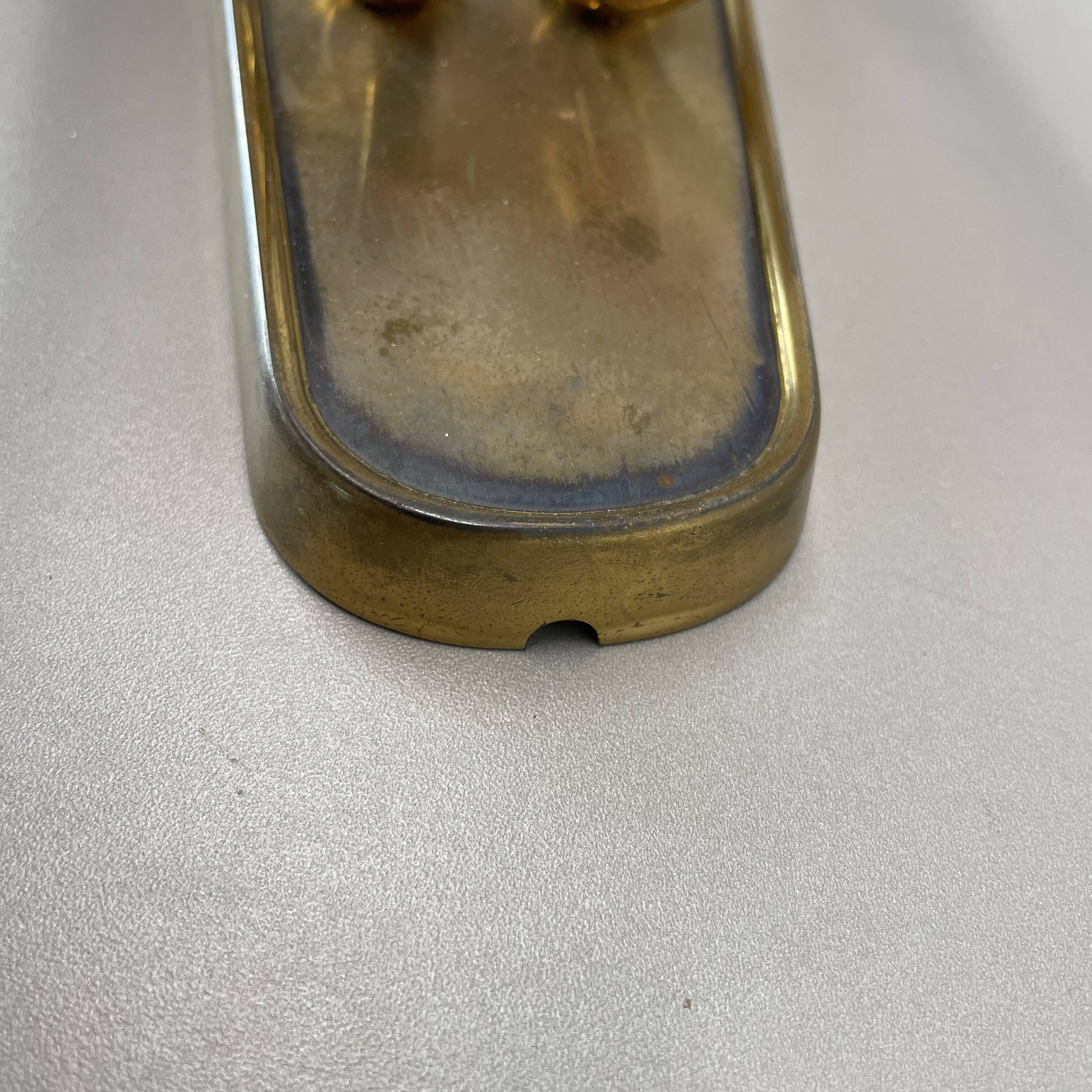 unique set of 2 brass Gio Ponti Style Theatre Wall Light Sconces, Italy, 1950s