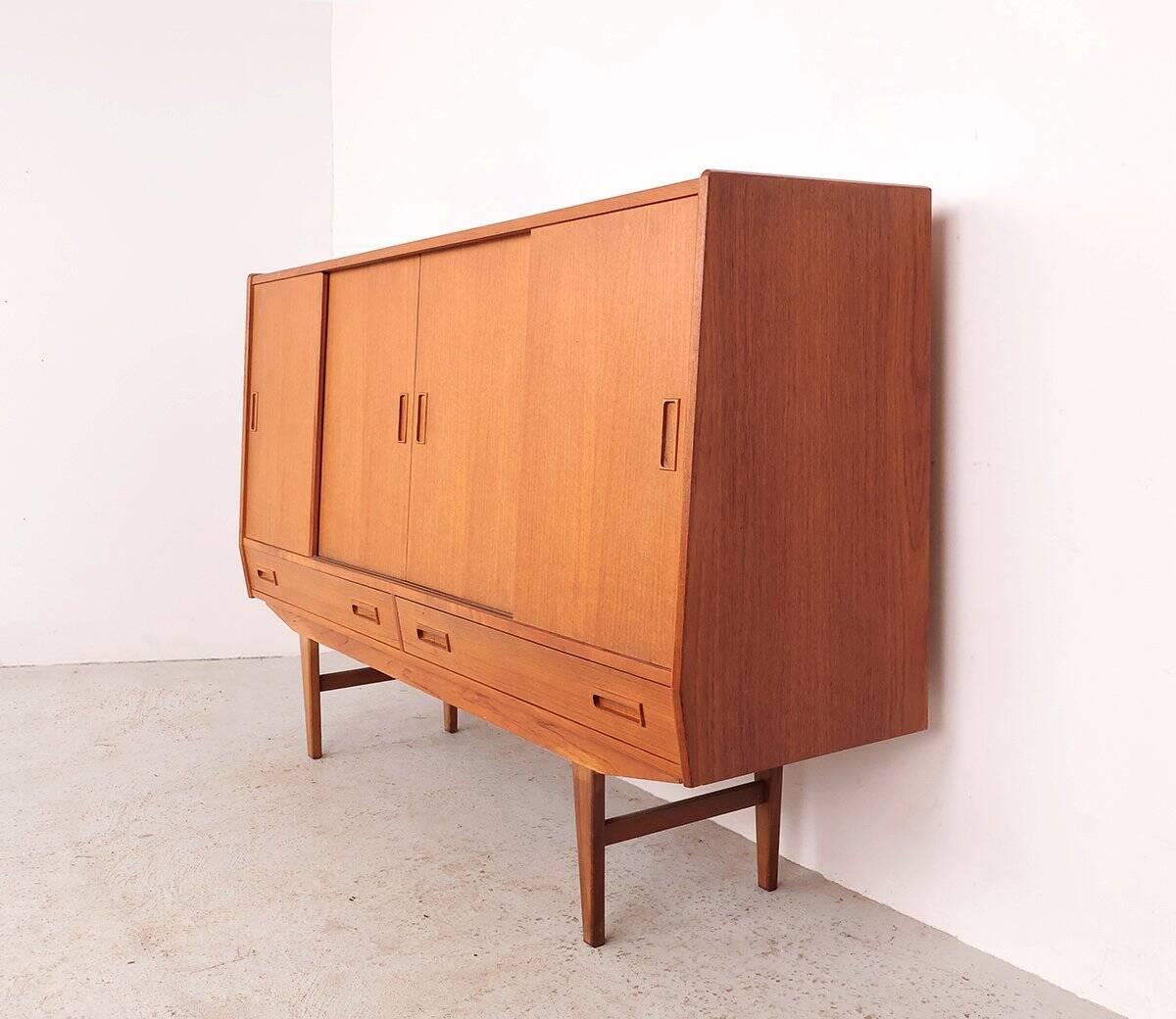 Teak highboard with sliding doors from Westergaard, 1960s