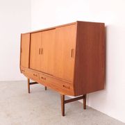 Teak highboard with sliding doors from Westergaard, 1960s