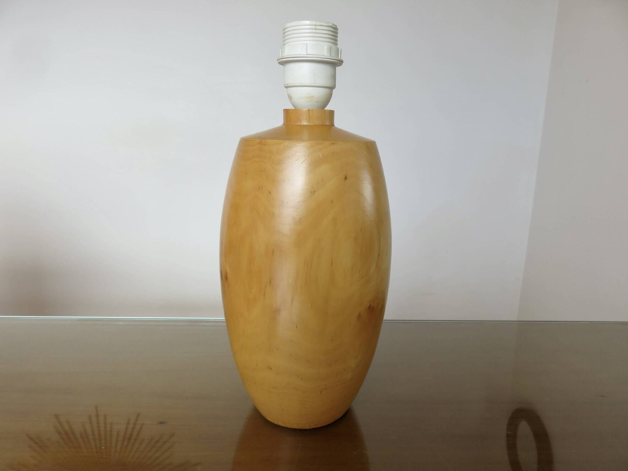 Lampe en orme massif, années 80
