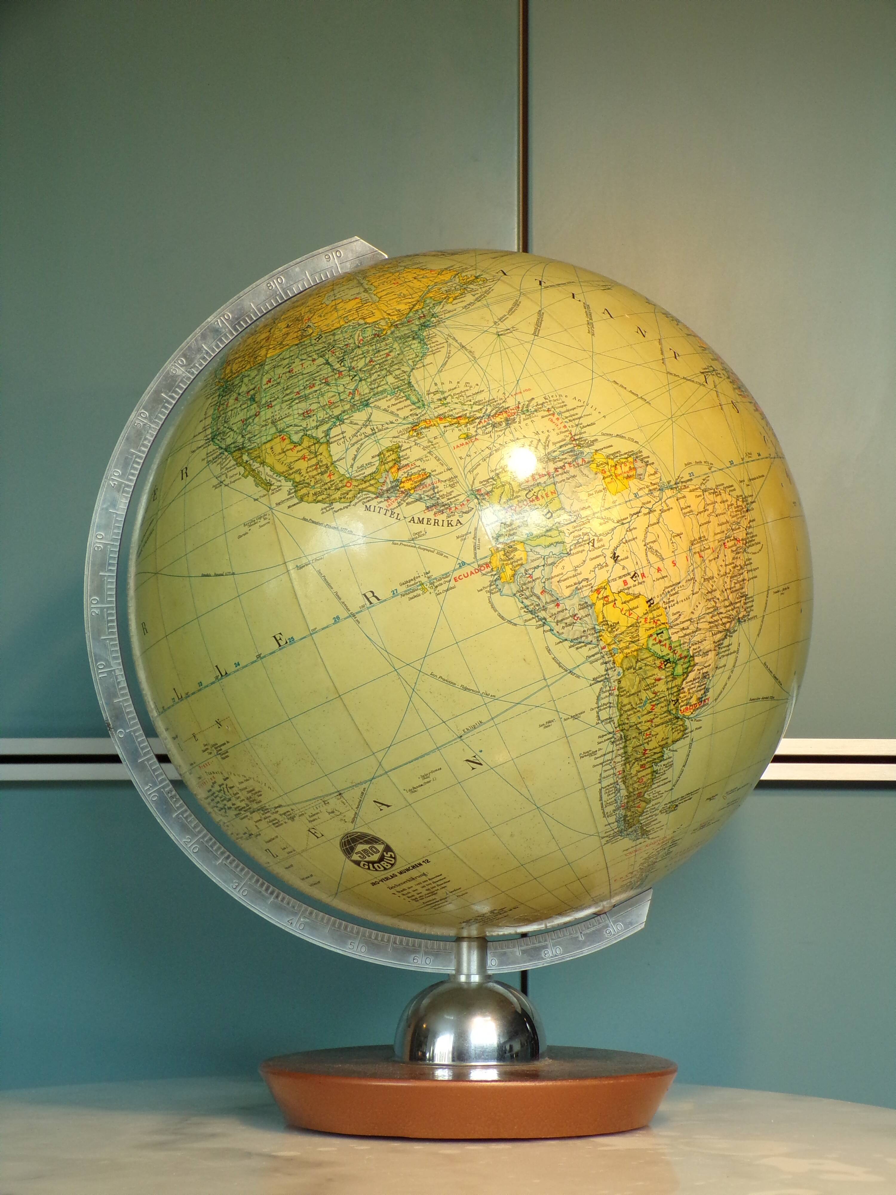 JRO terrestrial globe 1960 Ø32cm