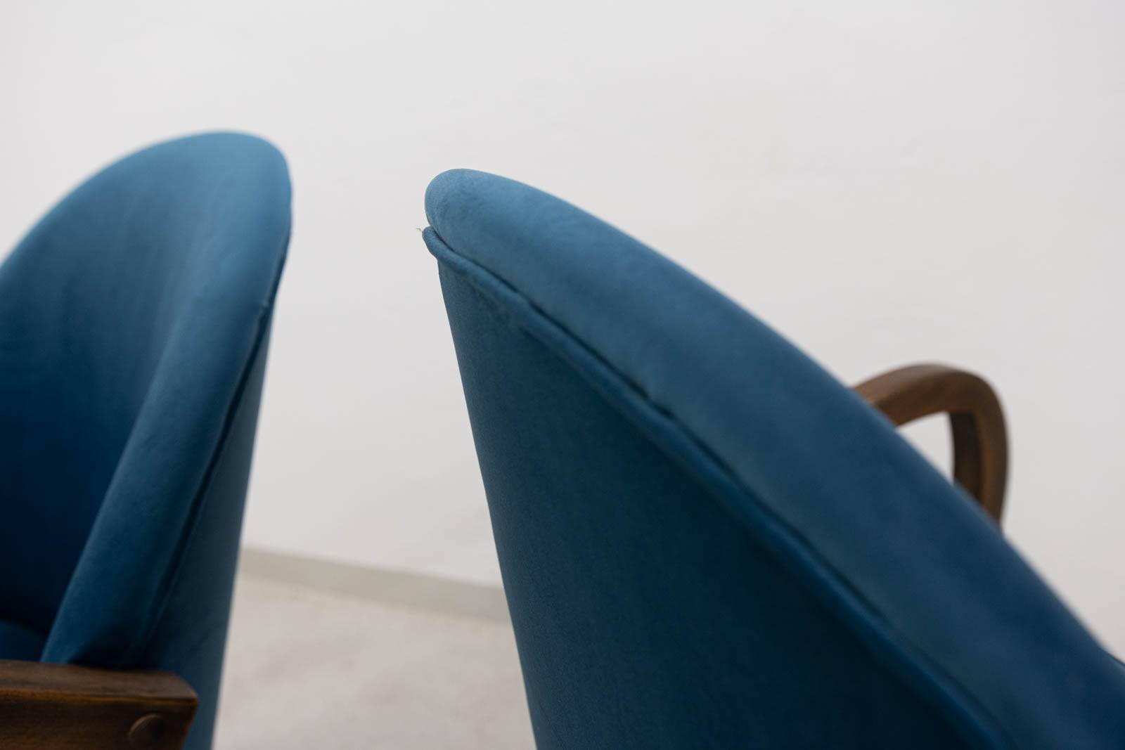 Pair of mid-century cocktail chairs, Poland, 1950s