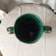 Vase in light green and dark ceramic and golden years 1950