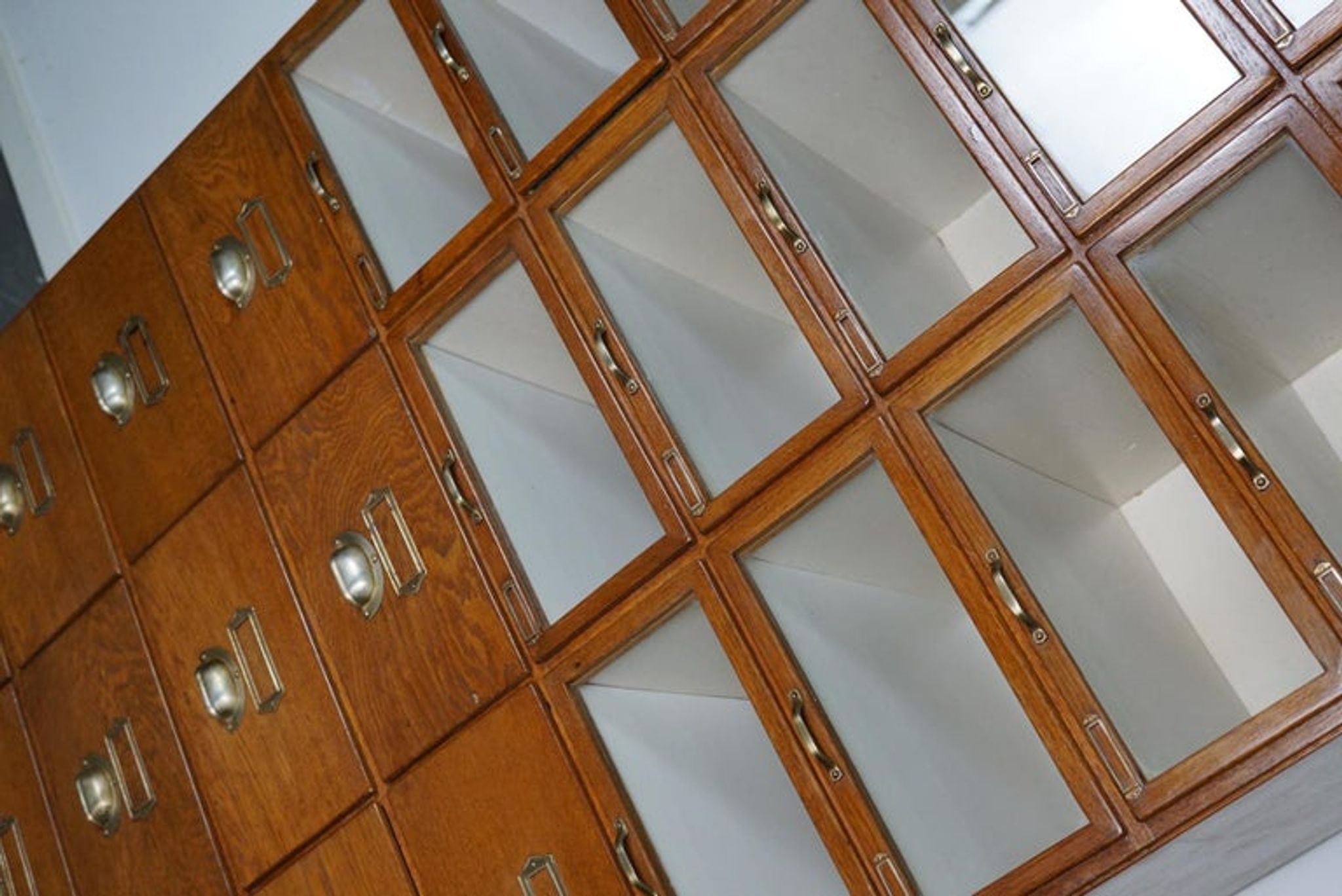 Vintage oak haberdashery shop furniture, Netherlands, 1930s