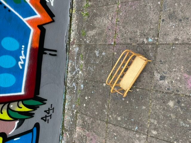 Rattan magazine rack