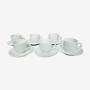 Limoges White Porcelain Series of 6 Cups