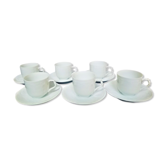 Série de 6 tasses Blanches en porcelaine de Limoges