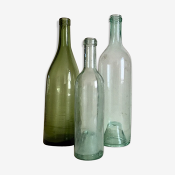 Set of three old bottles