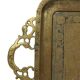 Vintage Oriental Brass Tray Peacock Decoration