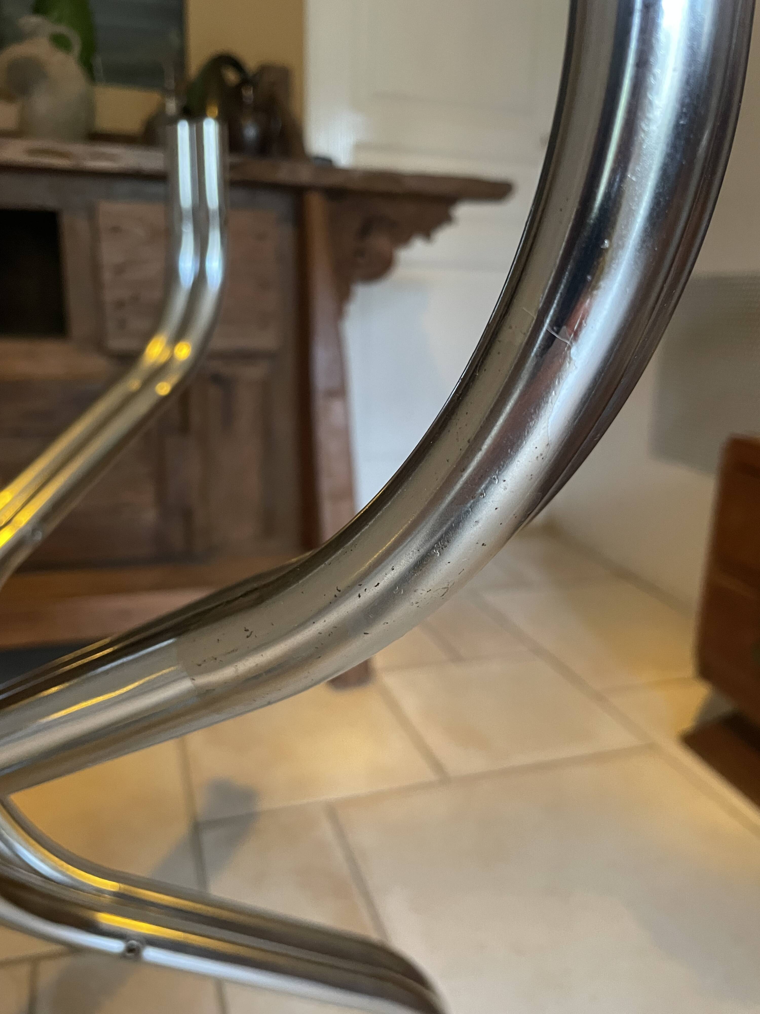 Vintage table with smoked glass top