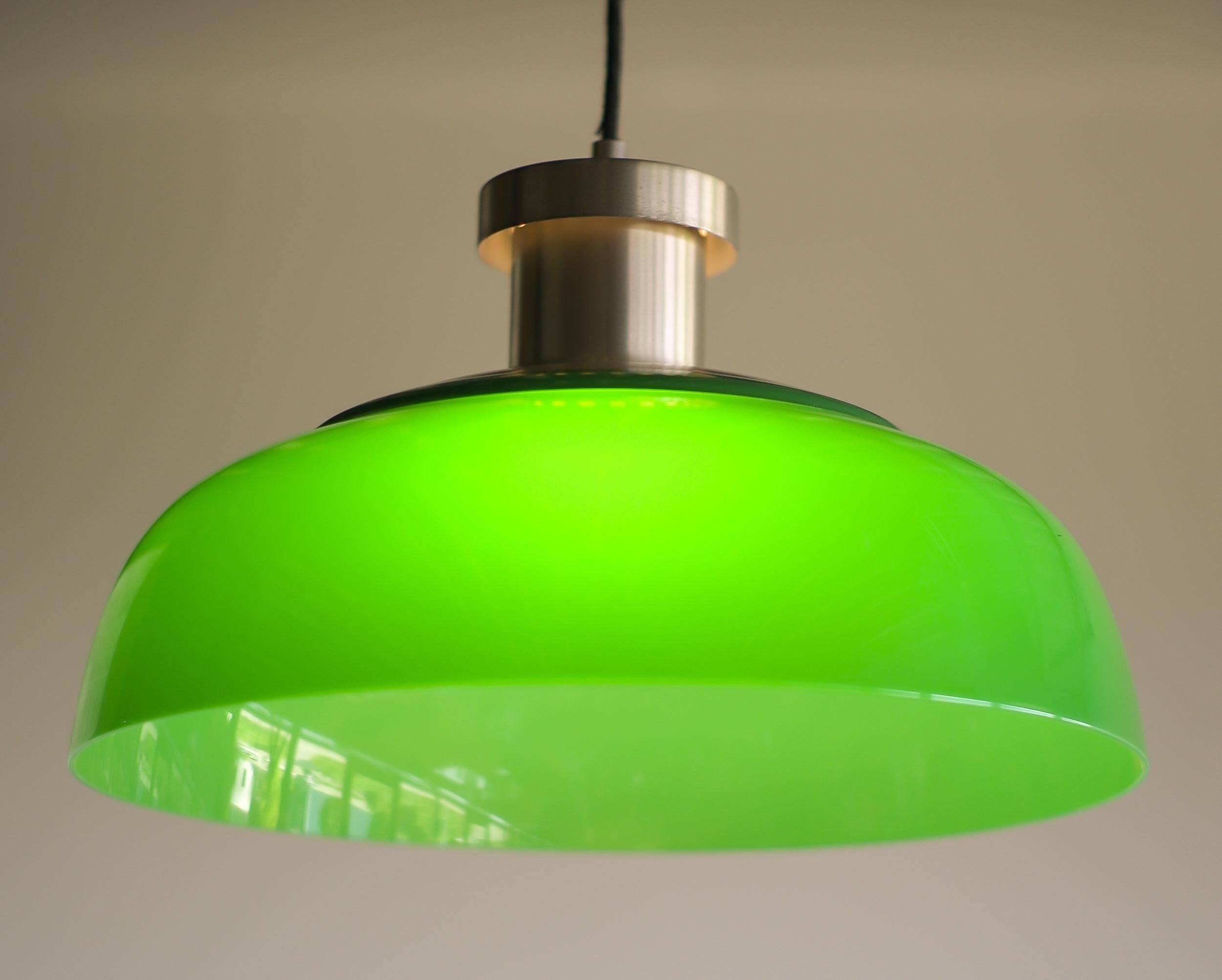 Achille & Pier Giacomo Castiglioni - Model 4017 Green Acrylic Pendant Lamp