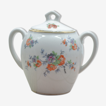 Porcelain sugar bowl with delicate floral motifs early twentieth century