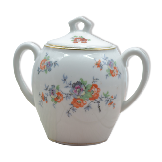 Porcelain sugar bowl with delicate floral motifs early twentieth century