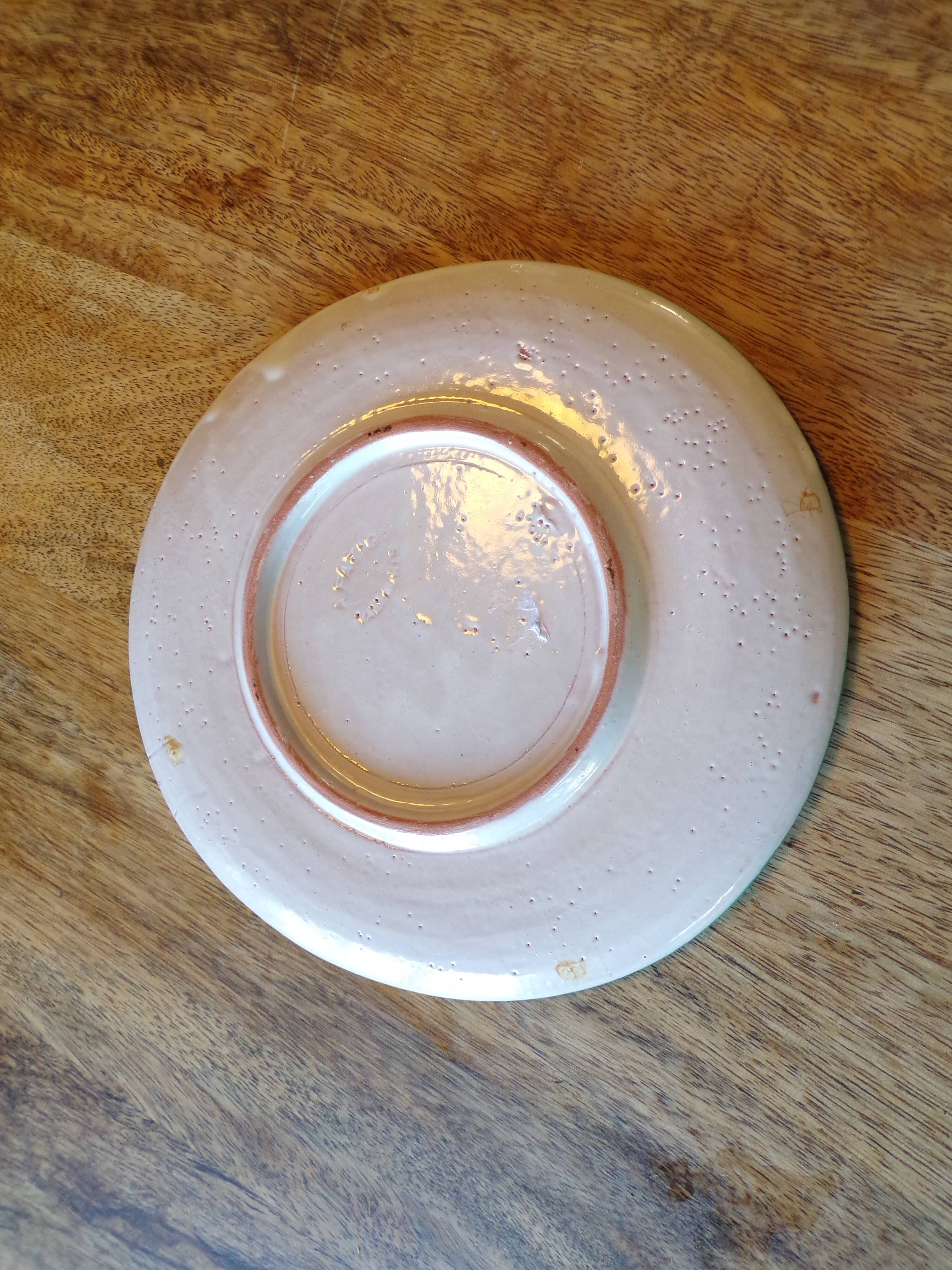 Ceramic plate signed Antoine Fazio