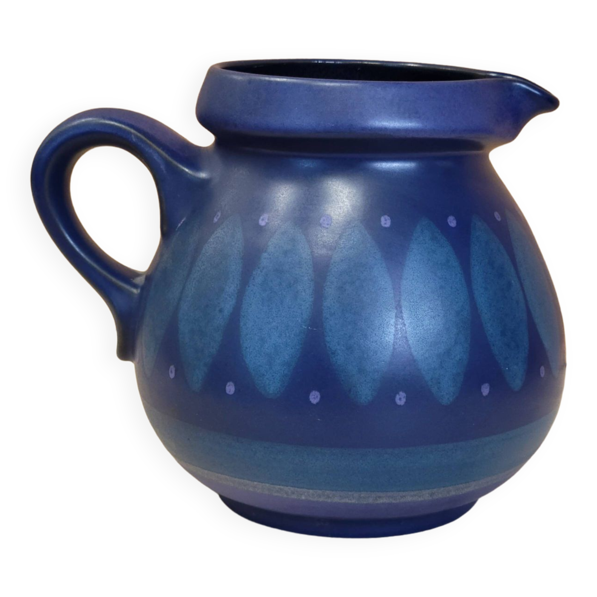 Vintage blue ceramic jug pitcher Porta Celi Spain