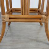 Vintage woven bamboo and wicker stool
