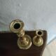 Set of 2 old brass candle holders