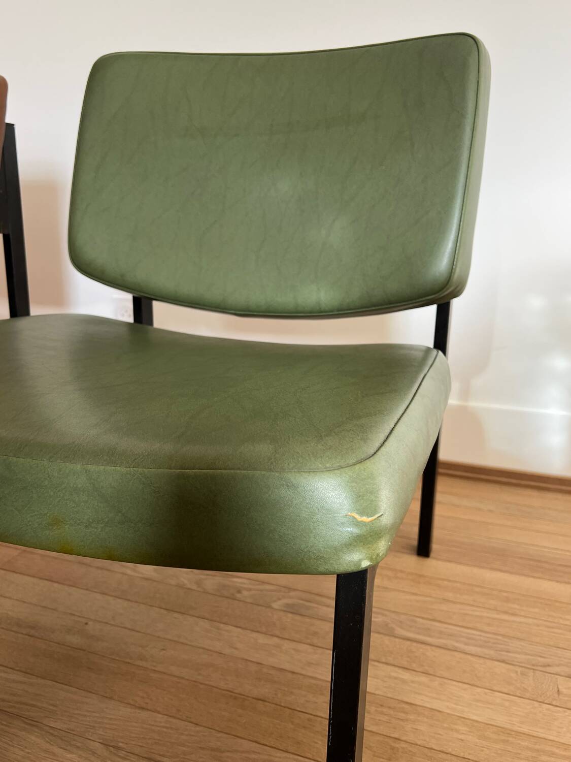Pair of vintage leatherette armchairs