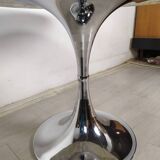 Marble chrome tulip table