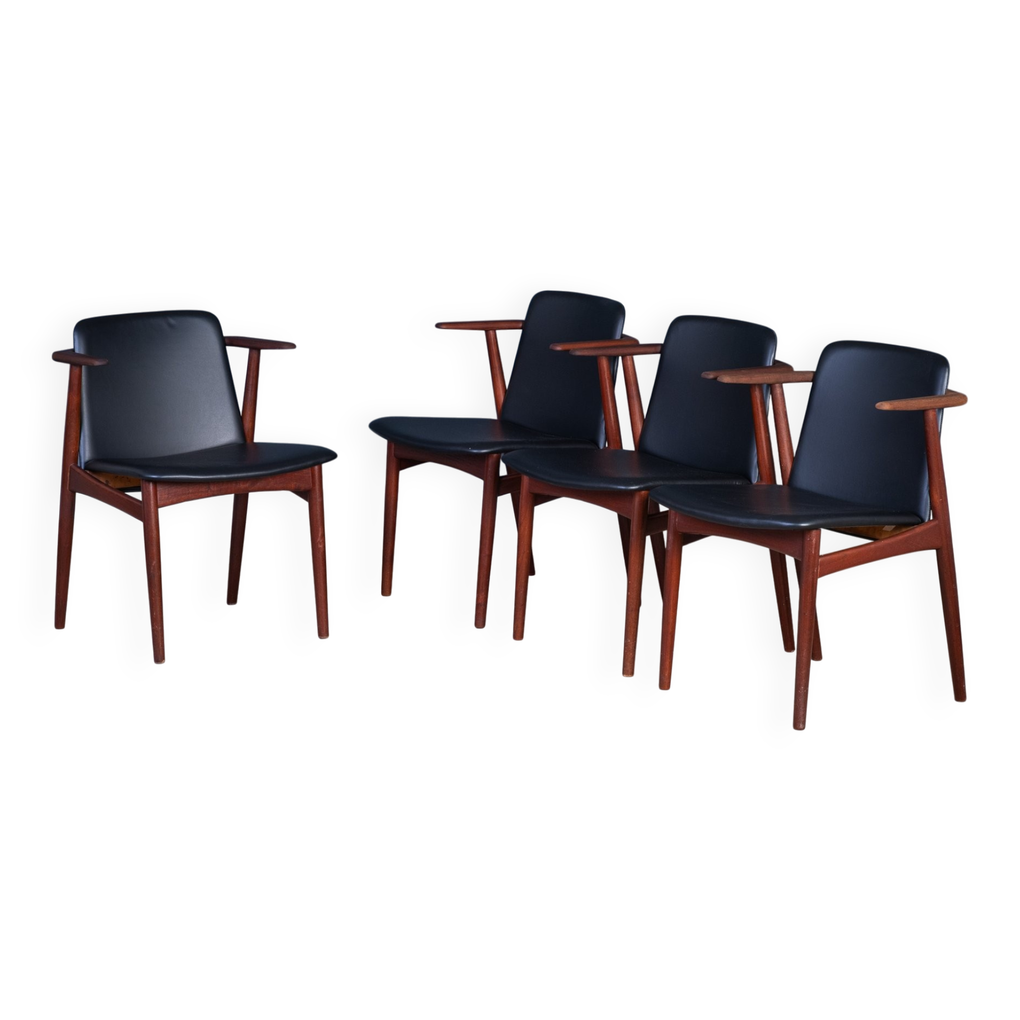 Vintage Teak Armchairs by Hans Olsen, Denmark, 1960s, Set of 4