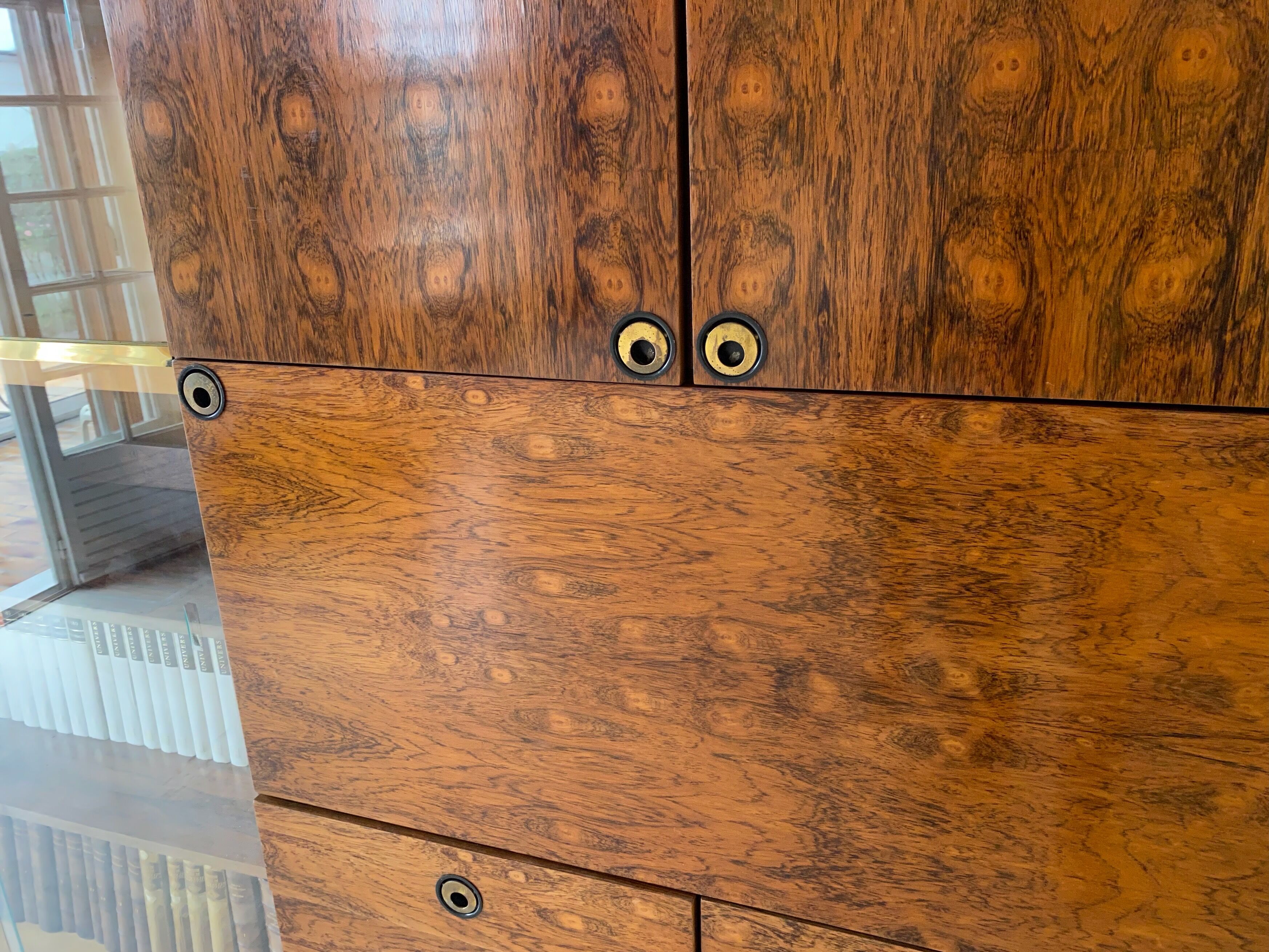 Living room furniture showcase, rosewood veneer secretary of the 70s