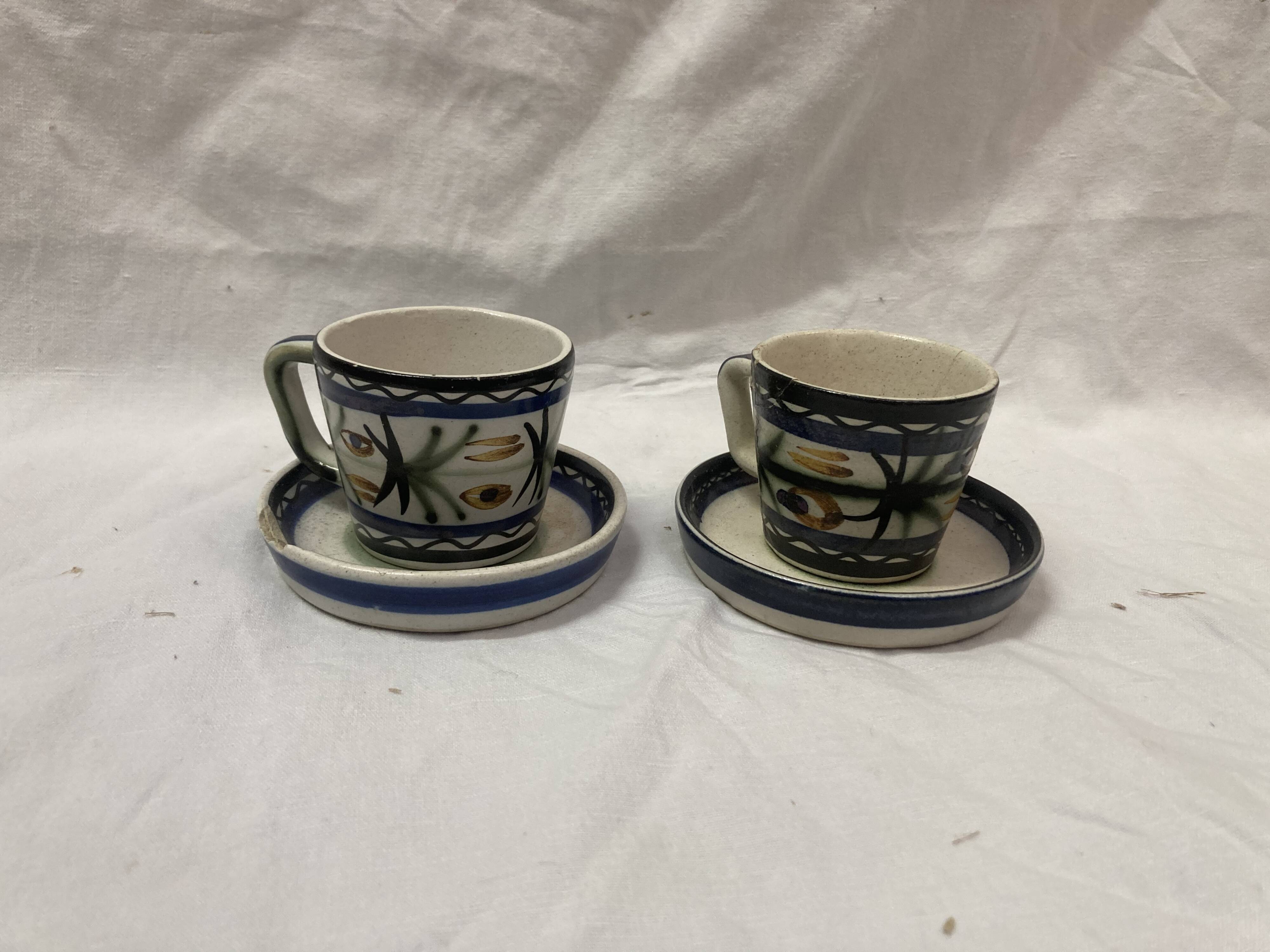 Ceramic cups keraluc quimper 1970