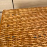 Small vintage rattan table