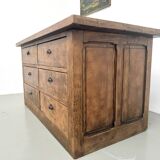 Solid oak trade counter, six drawers, France, circa 1920.