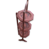 Chinese folding pedestal table in red lacquered wood