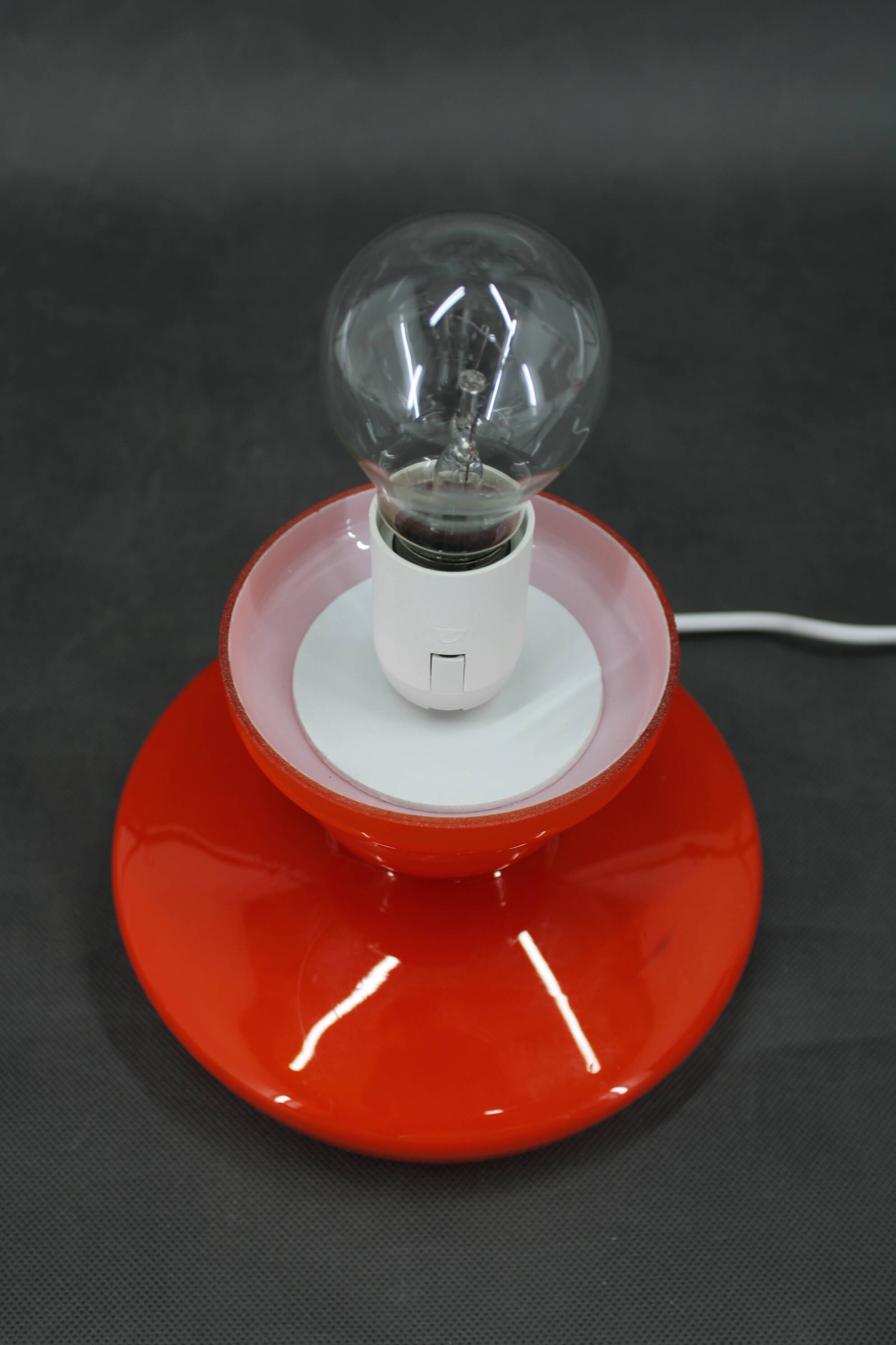 1970s Stepan Tabery Opaline Glass Table Lamp, Czechoslovakia