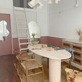 Natural travertine calypso oval dining table 240x100