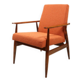 Scandinavian design curly orange armchair by H.Lis