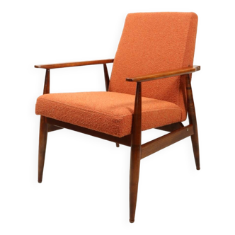 Scandinavian design curly orange armchair by H.Lis