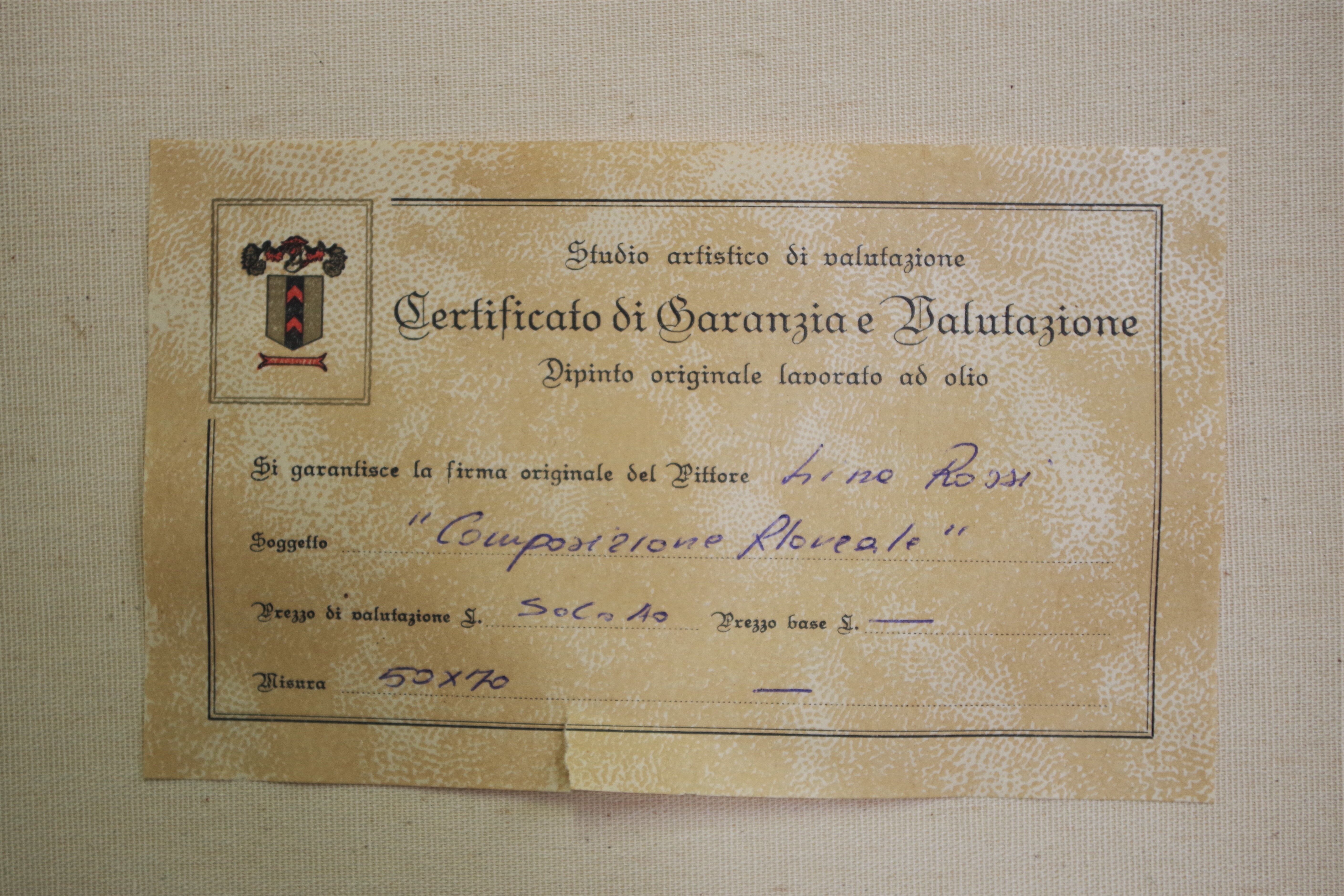 Floral arrangement painted by Lina Rossi, 1930s