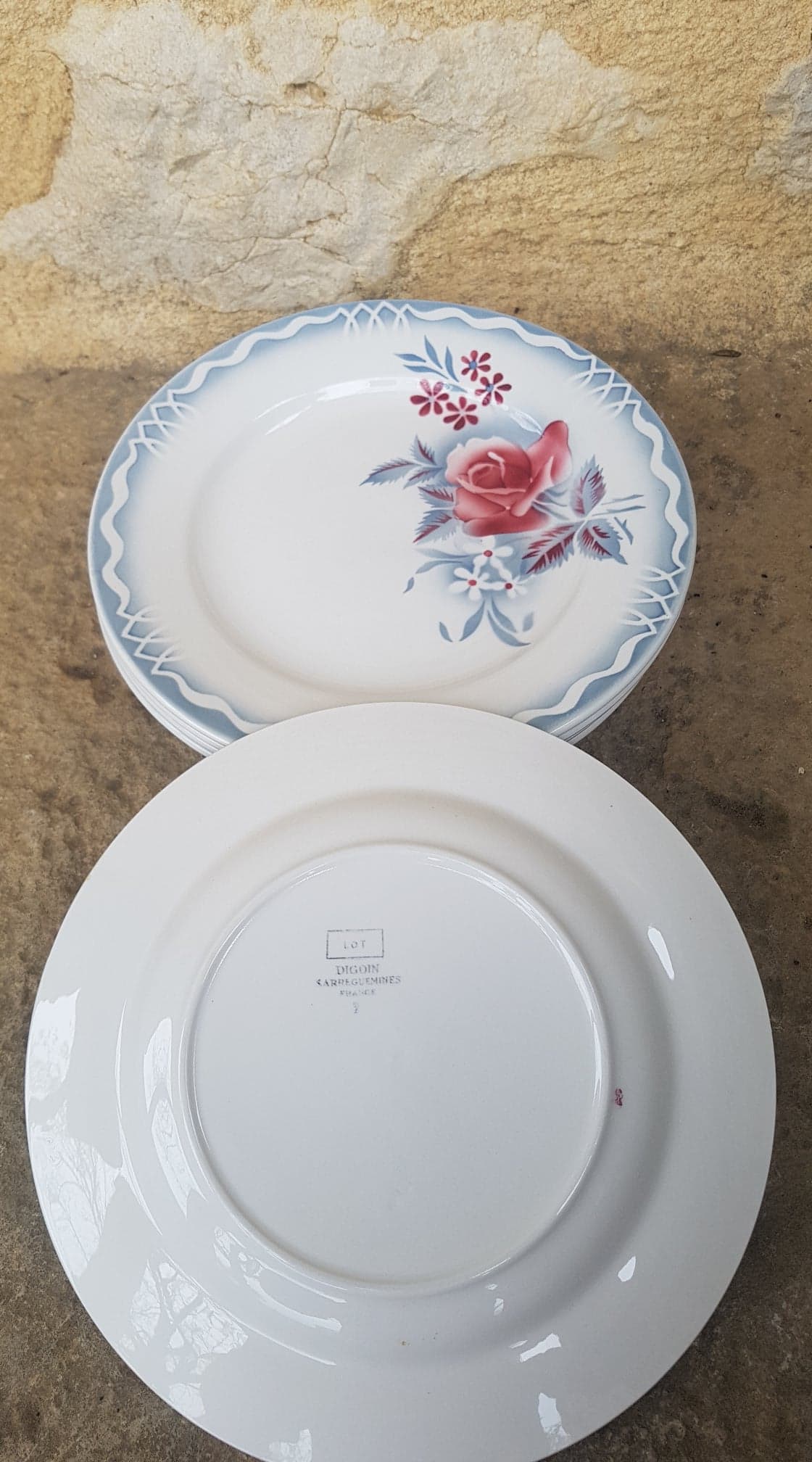 Set of 6 plates Digoin Sarreguemines model Lot
