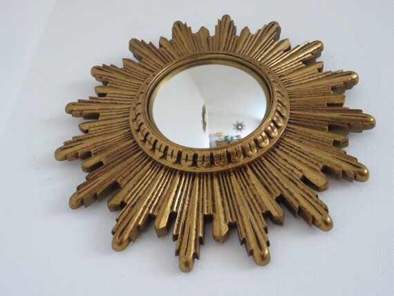 Golden Sun witch miror 60s 70s 30x30cm