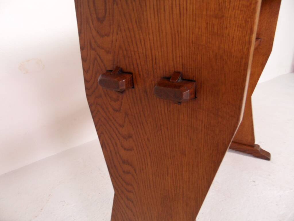 Brutalist oak sidetable  writing table
